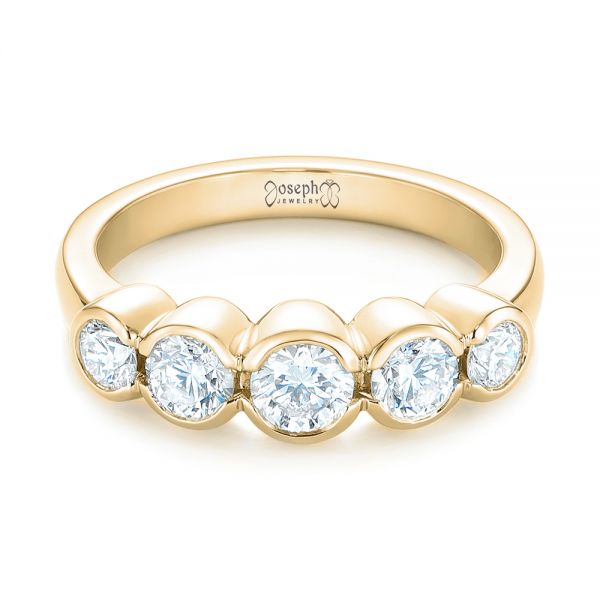 18k Yellow Gold 18k Yellow Gold Custom Five Stone Diamond Anniversary Band - Flat View - 104828
