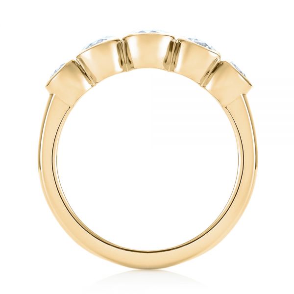 18k Yellow Gold 18k Yellow Gold Custom Five Stone Diamond Anniversary Band - Front View - 104828