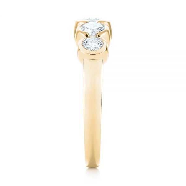 14k Yellow Gold 14k Yellow Gold Custom Five Stone Diamond Anniversary Band - Side View -  104828