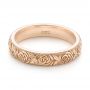14k Rose Gold 14k Rose Gold Custom Floral Engraved Wedding Band - Flat View -  104206 - Thumbnail