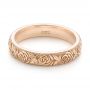 18k Rose Gold 18k Rose Gold Custom Floral Engraved Wedding Band - Flat View -  104206 - Thumbnail