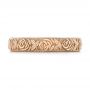 18k Rose Gold 18k Rose Gold Custom Floral Engraved Wedding Band - Top View -  104206 - Thumbnail