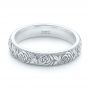 Platinum Platinum Custom Floral Engraved Wedding Band - Flat View -  104206 - Thumbnail