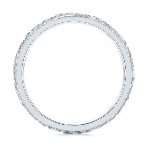  Platinum Platinum Custom Floral Engraved Wedding Band - Front View -  104206