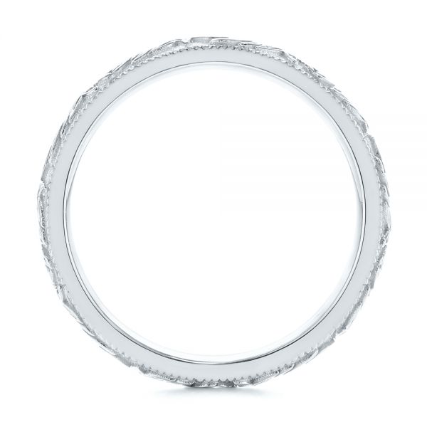  Platinum Platinum Custom Floral Engraved Wedding Band - Front View -  104206