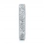 18k White Gold 18k White Gold Custom Floral Engraved Wedding Band - Side View -  104206 - Thumbnail