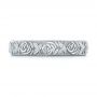 18k White Gold 18k White Gold Custom Floral Engraved Wedding Band - Top View -  104206 - Thumbnail