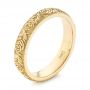 18k Yellow Gold 18k Yellow Gold Custom Floral Engraved Wedding Band - Three-Quarter View -  104206 - Thumbnail