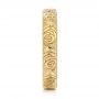 14k Yellow Gold Custom Floral Engraved Wedding Band - Side View -  104206 - Thumbnail