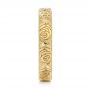 18k Yellow Gold 18k Yellow Gold Custom Floral Engraved Wedding Band - Side View -  104206 - Thumbnail