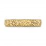 14k Yellow Gold Custom Floral Engraved Wedding Band - Top View -  104206 - Thumbnail