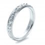  Platinum Custom Hand Engraved Band - Three-Quarter View -  1377 - Thumbnail