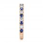 14k Rose Gold 14k Rose Gold Custom Hand Engraved Blue Sapphire And Diamond Wedding Band - Side View -  104796 - Thumbnail
