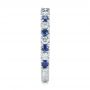  Platinum Custom Hand Engraved Blue Sapphire And Diamond Wedding Band - Side View -  104796 - Thumbnail
