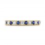 14k Yellow Gold 14k Yellow Gold Custom Hand Engraved Blue Sapphire And Diamond Wedding Band - Top View -  104796 - Thumbnail