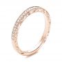 18k Rose Gold 18k Rose Gold Custom Hand Engraved Diamond Wedding Band - Three-Quarter View -  101958 - Thumbnail