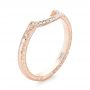 14k Rose Gold 14k Rose Gold Custom Hand Engraved Diamond Wedding Band - Three-Quarter View -  102893 - Thumbnail