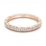 14k Rose Gold 14k Rose Gold Custom Hand Engraved Diamond Wedding Band - Flat View -  101958 - Thumbnail