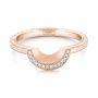 18k Rose Gold 18k Rose Gold Custom Hand Engraved Diamond Wedding Band - Flat View -  102893 - Thumbnail