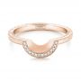 18k Rose Gold 18k Rose Gold Custom Hand Engraved Diamond Wedding Band - Flat View -  102893 - Thumbnail