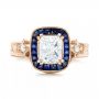 18k Rose Gold 18k Rose Gold Custom Hand Engraved Diamond Wedding Band - Top View -  102893 - Thumbnail