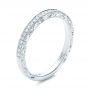 18k White Gold 18k White Gold Custom Hand Engraved Diamond Wedding Band - Three-Quarter View -  101958 - Thumbnail