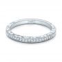 14k White Gold Custom Hand Engraved Diamond Wedding Band - Flat View -  101958 - Thumbnail