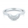  Platinum Custom Hand Engraved Diamond Wedding Band - Flat View -  102893 - Thumbnail