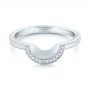 14k White Gold 14k White Gold Custom Hand Engraved Diamond Wedding Band - Flat View -  102893 - Thumbnail