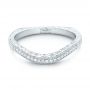 14k White Gold 14k White Gold Custom Hand Engraved Diamond Wedding Band - Flat View -  103142 - Thumbnail