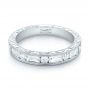  Platinum Custom Hand Engraved Diamond Wedding Band - Flat View -  103654 - Thumbnail