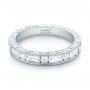 18k White Gold 18k White Gold Custom Hand Engraved Diamond Wedding Band - Flat View -  103654 - Thumbnail