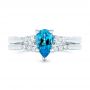  Platinum Custom Hand Engraved Diamond Wedding Band - Top View -  102908 - Thumbnail