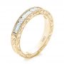 14k Yellow Gold 14k Yellow Gold Custom Hand Engraved Diamond Wedding Band - Three-Quarter View -  103654 - Thumbnail
