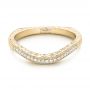 14k Yellow Gold 14k Yellow Gold Custom Hand Engraved Diamond Wedding Band - Flat View -  103142 - Thumbnail