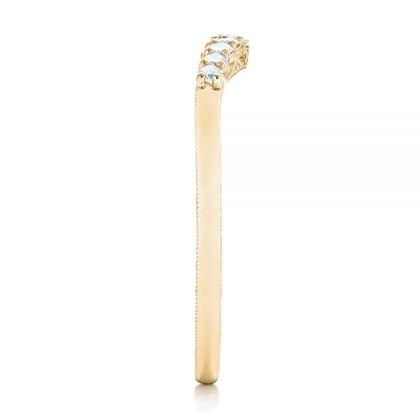 14k Yellow Gold 14k Yellow Gold Custom Hand Engraved Diamond Wedding Band - Side View - 102908