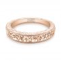 18k Rose Gold 18k Rose Gold Custom Hand Engraved Filigree Wedding Band - Flat View -  103341 - Thumbnail