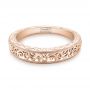 14k Rose Gold 14k Rose Gold Custom Hand Engraved Filigree Wedding Band - Flat View -  103341 - Thumbnail