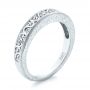 18k White Gold 18k White Gold Custom Hand Engraved Filigree Wedding Band - Three-Quarter View -  103341 - Thumbnail