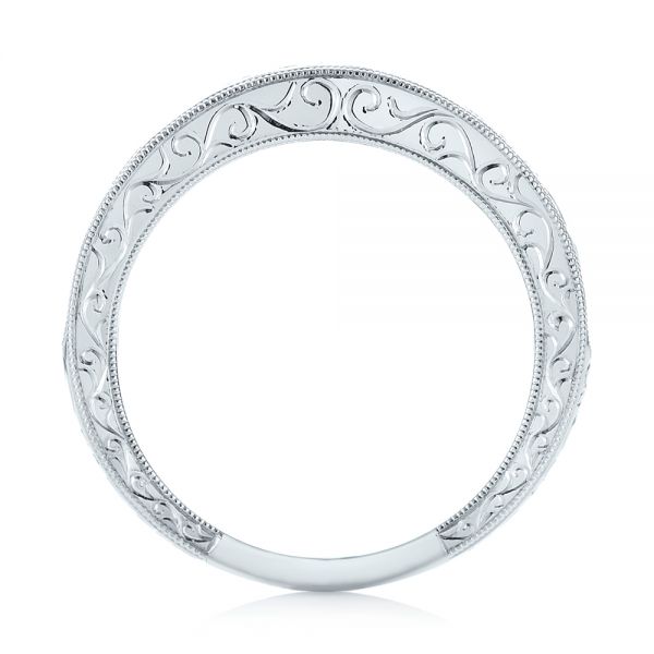  Platinum Platinum Custom Hand Engraved Filigree Wedding Band - Front View -  103341