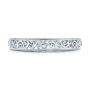 14k White Gold Custom Hand Engraved Filigree Wedding Band - Top View -  103341 - Thumbnail