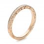 14k Rose Gold Custom Hand Engraved Diamond Wedding Band - Three-Quarter View -  101286 - Thumbnail