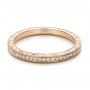 18k Rose Gold 18k Rose Gold Custom Hand Engraved Diamond Wedding Band - Flat View -  101286 - Thumbnail