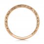 14k Rose Gold Custom Hand Engraved Diamond Wedding Band - Front View -  101286 - Thumbnail