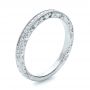  Platinum Platinum Custom Hand Engraved Diamond Wedding Band - Three-Quarter View -  101286 - Thumbnail