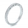 18k White Gold 18k White Gold Custom Hand Engraved Diamond Wedding Band - Three-Quarter View -  101286 - Thumbnail