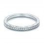 18k White Gold 18k White Gold Custom Hand Engraved Diamond Wedding Band - Flat View -  101286 - Thumbnail