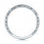 14k White Gold 14k White Gold Custom Hand Engraved Diamond Wedding Band - Front View -  101286 - Thumbnail