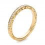 18k Yellow Gold 18k Yellow Gold Custom Hand Engraved Diamond Wedding Band - Three-Quarter View -  101286 - Thumbnail