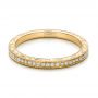 14k Yellow Gold 14k Yellow Gold Custom Hand Engraved Diamond Wedding Band - Flat View -  101286 - Thumbnail